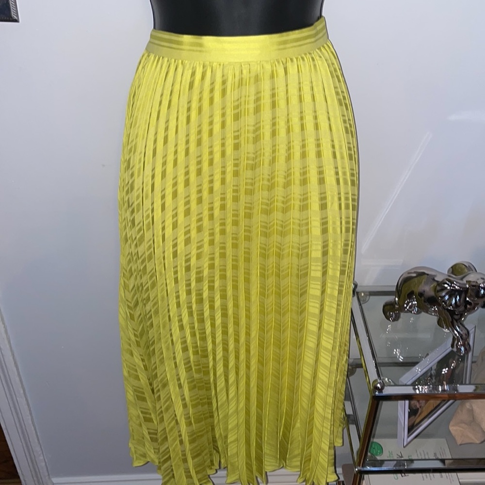 Banana Republic Yellow and Green Midi Skirt